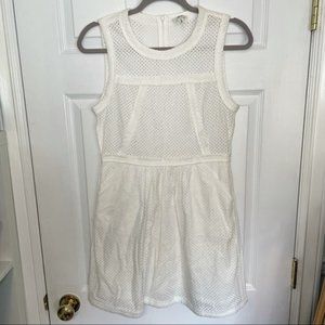 DRA Los Angeles Eyelet White Mini Dress 100% cotton extra small